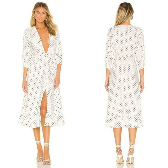 Michael Costello Xrevolve Candice Dress - White & Black Dot